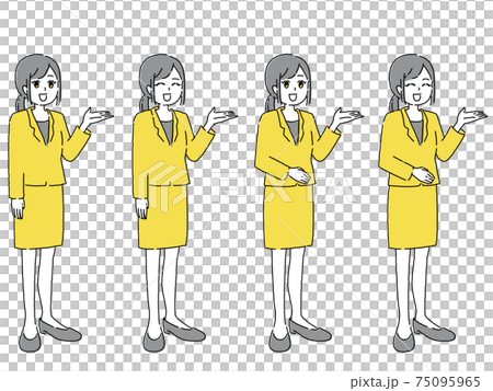 案内する女性　4人セット 75095965