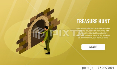 Isometric Treasure Hunt Banner Isometric Treasure Hunt Banner 75097064