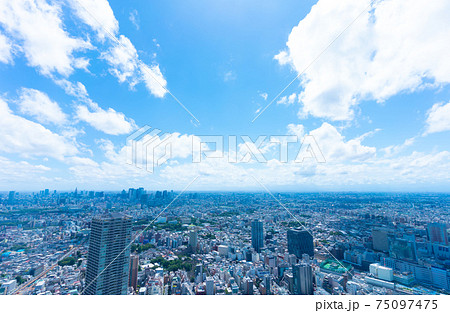 東京風景　夏 池袋から望む新宿方面 75097475