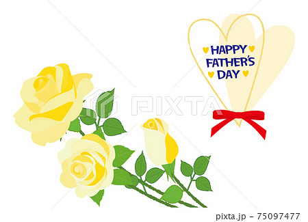 黄色いバラの花 フレーム 背景素材 父の日のイラスト素材