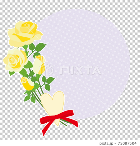 Yellow rose flower frame - Stock Illustration [75097504] - PIXTA