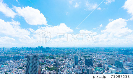 東京風景　夏 池袋から望む新宿方面 75097558