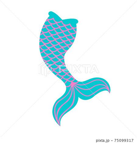 Mermaid tail isolated on white background.のイラスト素材