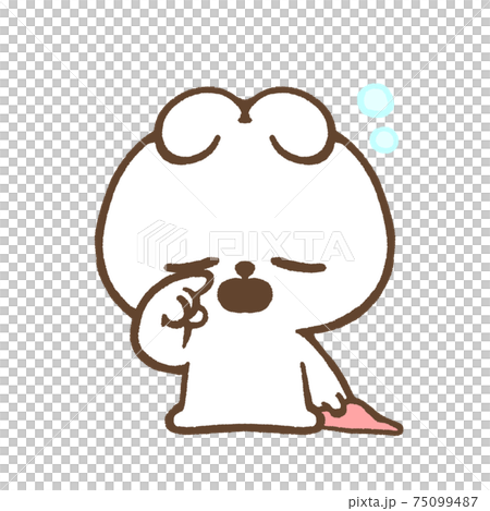 欠伸をするうさぎ 75099487