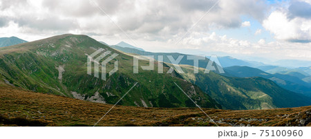 Carpathian landscapes and panoramic views of the Carpathian mountains and the Montenegrin ridge. 75100960