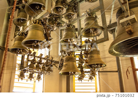 Dolyna, Ukraine: Carillon in the Goshiv Monastery, Greek Catholic Monastery of the Order of St. Basil the Great in the village of Goshov, Dolyna district, Ivano-Frankivsk region. 75101032