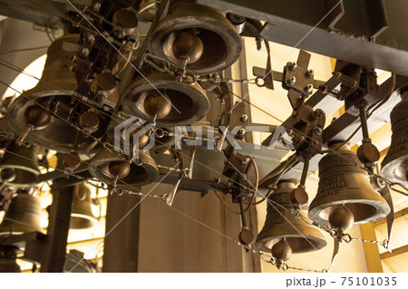 Dolyna, Ukraine: Carillon in the Goshiv Monastery, Greek Catholic Monastery of the Order of St. Basil the Great in the village of Goshov, Dolyna district, Ivano-Frankivsk region. 75101035