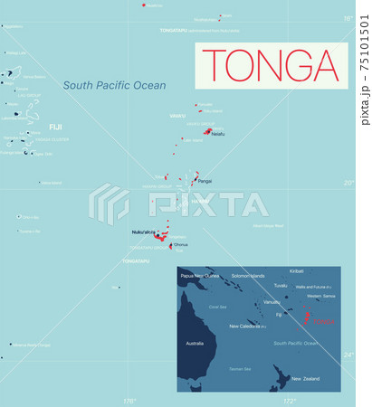 Tonga detailed editable map 75101501