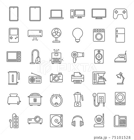 Outline home appliances Icons. 75101528