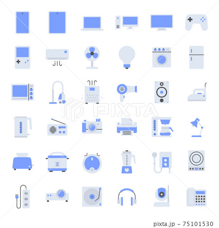 Flat home appliances Icons. 75101530