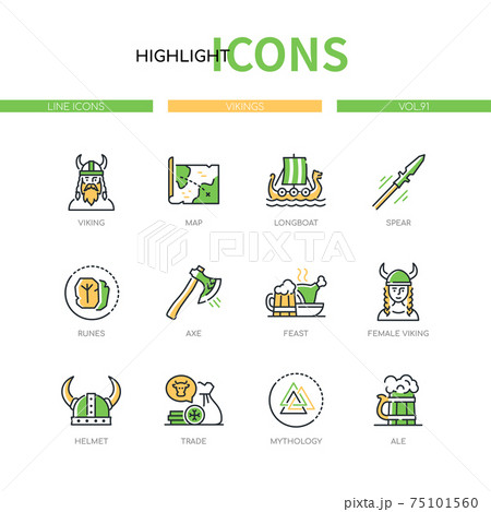 Fancy vikings game concept detailed line icons set in modern line icon  style concept for ui, ux, web, app design Stock Vector Image & Art - Alamy