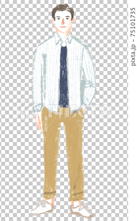 男子身穿條紋襯衫 75101735