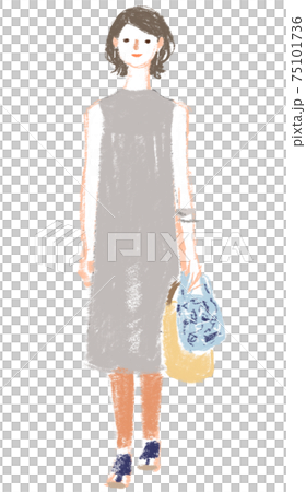 穿著灰色衣服的女人 75101736