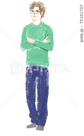 メガネをかけた若い男性 75101737