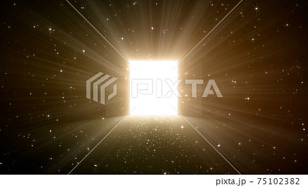 輝かしい未来への扉、天国と成功への道。 3D イラスト 75102382