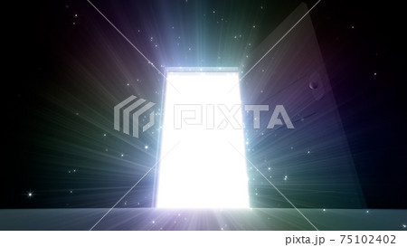 輝かしい未来への扉、天国と成功への道。 3D イラスト 輝かしい未来への扉、天国と成功への道。 3D イラスト 75102402