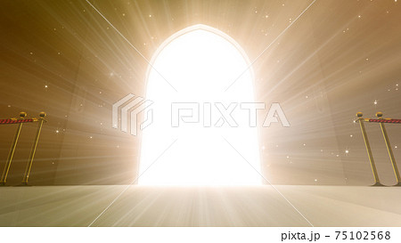 輝かしい未来への扉、天国と成功への道。 3D イラスト 75102568