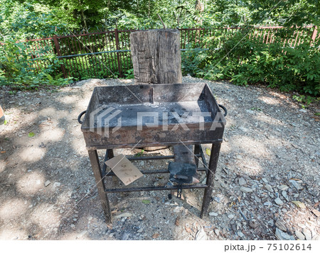 Barbecue grill on the background of forest Barbecue grill on the background of forest 75102614