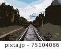 Abstract illustration of railroad tracks in forest 75104086