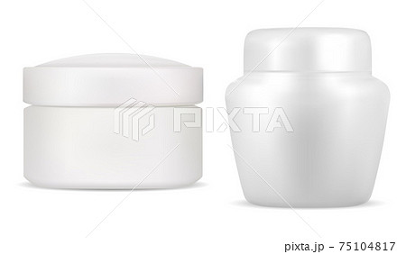 Cream jar cosmetic white package. Creme bottle 75104817