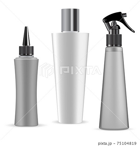 Hair dye bottle, shampoo, spray package mockup, 3d 75104819