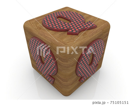Toy wood cube with Q letters on white background 75105151