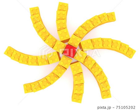 Abstract sun figure from toy bricks 75105202