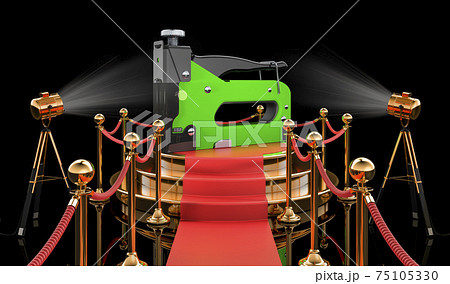Podium with staple gun, 3D rendering 75105330