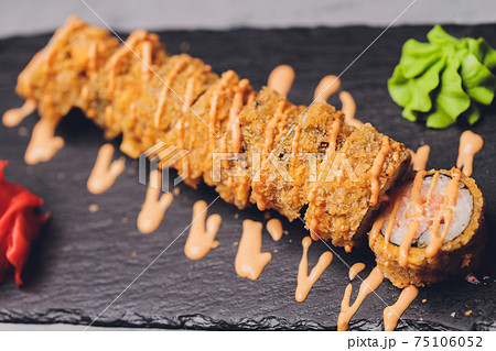 sushi rolls tempura,japanese food style ,Traditional Japanese cuisine, Crunchy Shrimp Tempura Roll. sushi rolls tempura,japanese food style ,Traditional Japanese cuisine, Crunchy Shrimp Tempura Roll. 75106052
