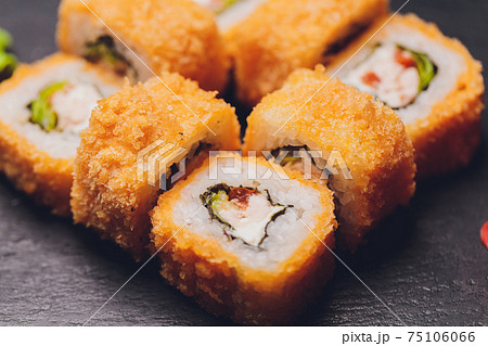 sushi rolls tempura,japanese food style ,Traditional Japanese cuisine, Crunchy Shrimp Tempura Roll. sushi rolls tempura,japanese food style ,Traditional Japanese cuisine, Crunchy Shrimp Tempura Roll. 75106066