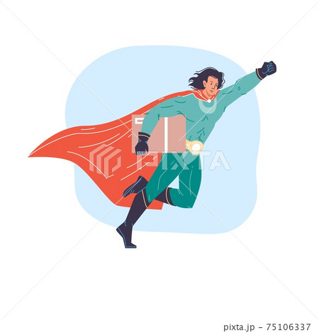 Flat cartoon superhero character vector illustration concept 75106337