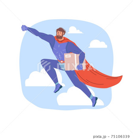 Flat cartoon superhero character vector illustration concept 75106339