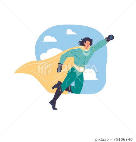 Flat cartoon superhero character vector illustration concept Flat cartoon superhero character vector illustration concept 75106340