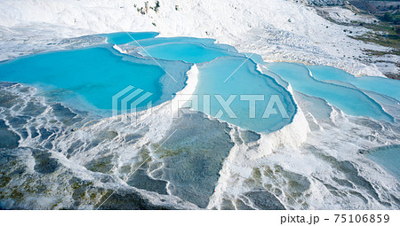 Pamukkale, natural pool with blue water, Turkey Pamukkale, natural pool with blue water, Turkey 75106859