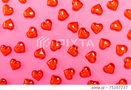 Red heart background, Valentines day. Wedding or valentine's day concept. 75107237