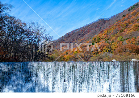 湯檜曽川　砂防ダム　湯檜曽公園付近の景色　　　　　 75109166