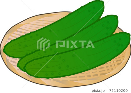 シンプルで可愛いきゅうりのイラスト素材
