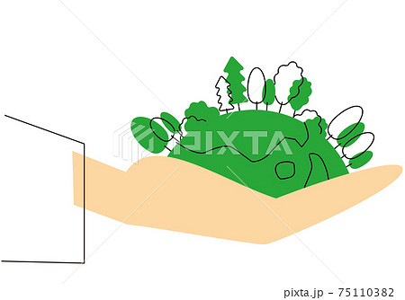 Sdgs 目標15 陸の豊かさも守ろう のイメージイラスト のイラスト素材