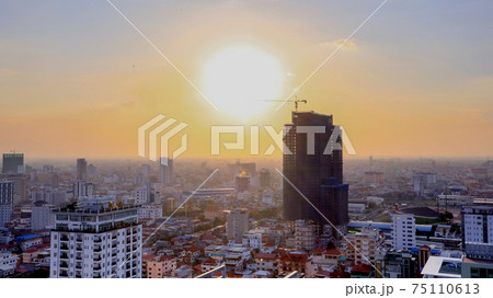 Phnom Penh Sunset overview from tower 75110613