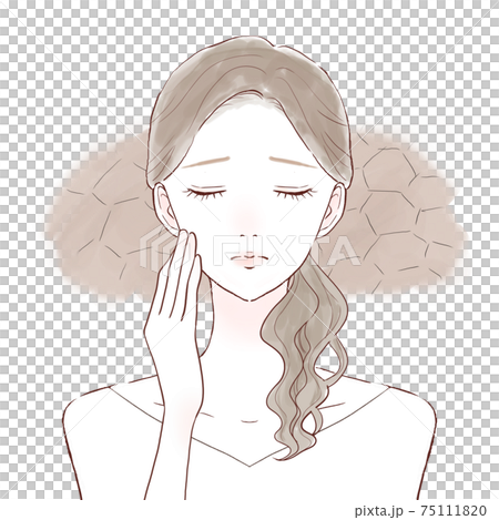 乾燥肌に悩む女性 乾燥肌に悩む女性 75111820