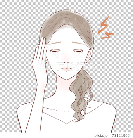 Woman suffering from headache Woman suffering from headache 75111903
