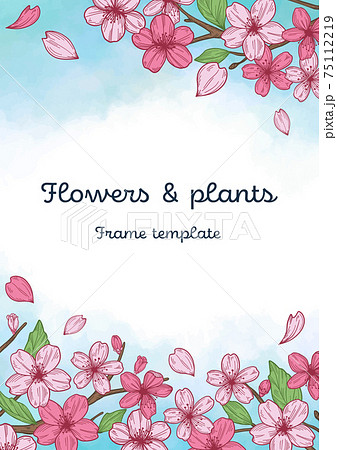 桜の花のフレームテンプレート 75112219