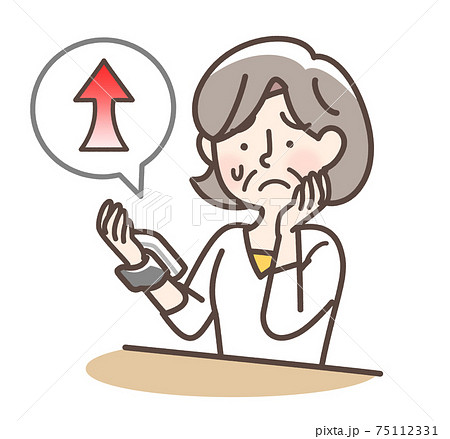 血圧が高い女性　おばあさん 75112331