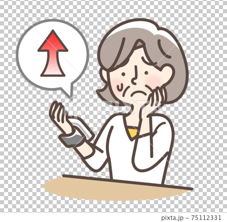血圧が高い女性　おばあさん 75112331