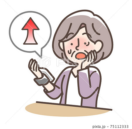 血圧が高い女性　おばあさん 75112333
