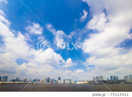 東京風景 芝浦 浜松町 田町 東京タワー方面 東京風景 芝浦 浜松町 田町 東京タワー方面 75112411