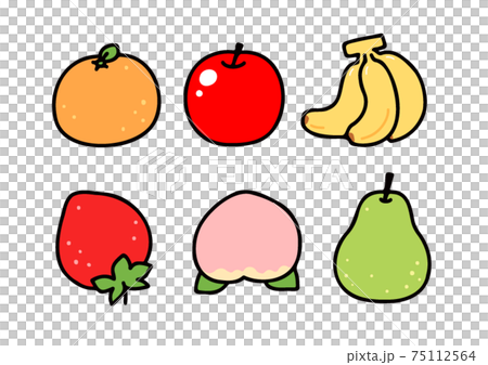 子供向けくだもののイラストセットのイラスト素材 子供向けくだもののイラストセットのイラスト素材