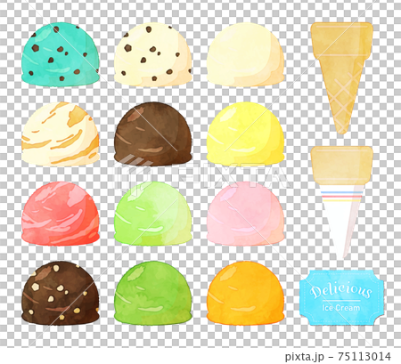 Watercolor style illustration of ice cream 75113014