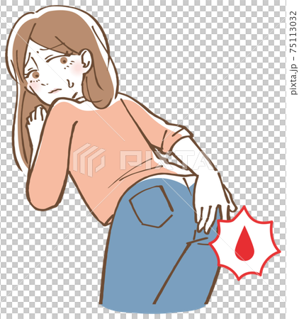 屁股血的女性插畫 75113032