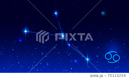 Cancer the Crab constellation in night sky zodiac sign 75113254